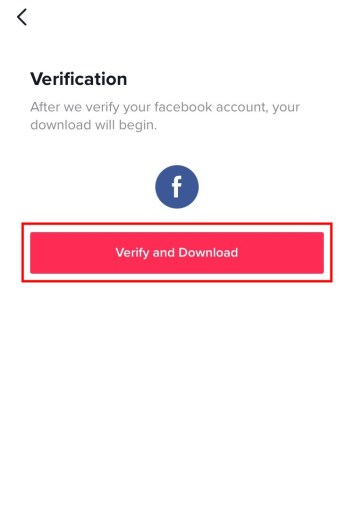TikTok Facebook-vahvistus