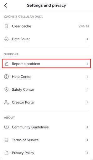 Kuinka ilmoittaa ongelmasta TikTokissa