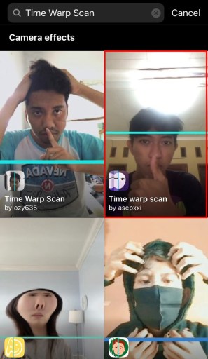 Kuinka saada Time Warp Scan Instagramissa