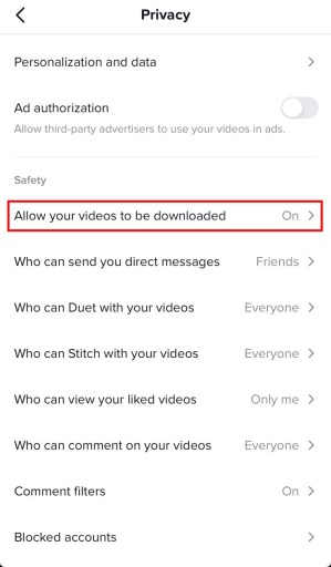Kuinka sallia videoidesi lataaminen TikTokissa