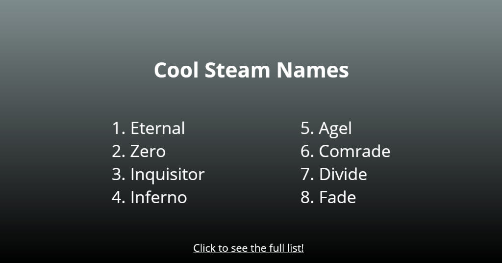 Hienot Steam-nimet