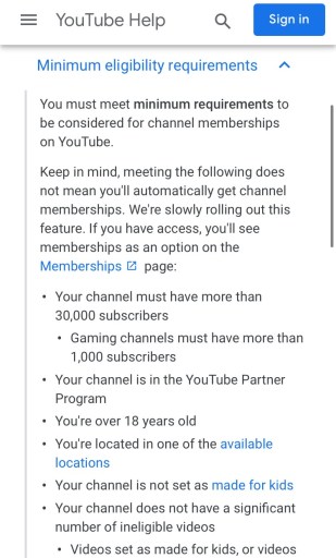 YouTube-kanavajäsenyyden vaatimukset