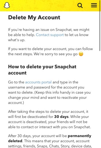 Kuinka poistaa Snapchat-tilisi