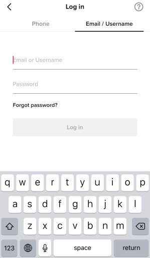 TikTok kirjaudu sisään sähköpostiosoitteella tai käyttäjätunnuksella