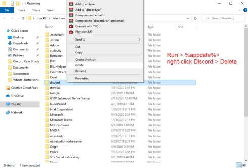 Kuinka korjata "Pääprosessissa tapahtui JavaScript-virhe" Discordissa 3 Poista Discord sovellusdatasta korjataksesi "Pääprosessissa tapahtui JavaScript-virhe"