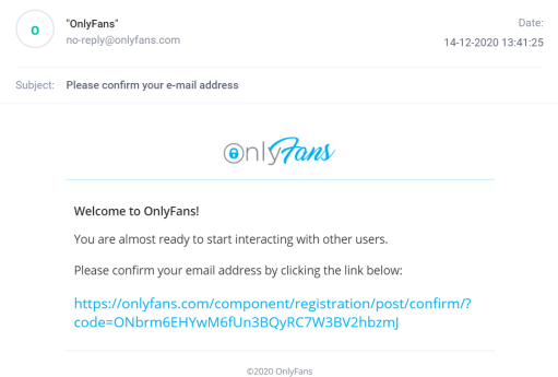 OnlyFans vahvistaa sähköpostiosoitteen