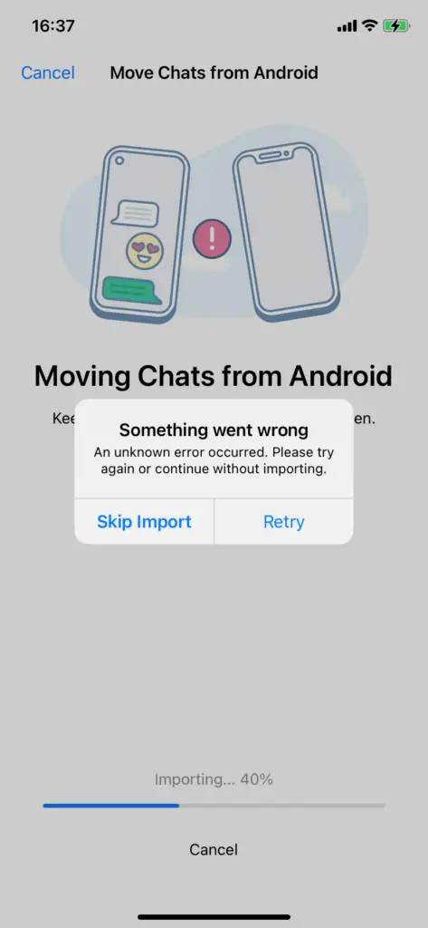 Kuinka siirtaa WhatsApp Androidista iPhoneen Ohita iOS sovellus